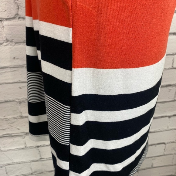 Umgee Black & White Striped a Monochromatic Color Block Puff Sleeve Dress Large - Picture 6 of 10